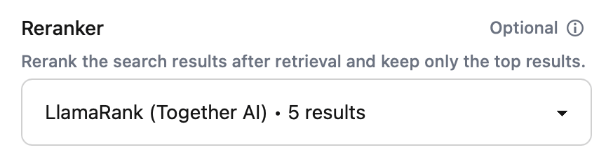 RAG Reranking Configuration UI